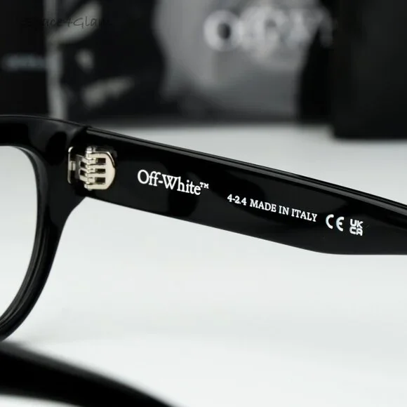 Off-White Men Eyeglasses Black Square OERJ076 STYLE 76 1000 NEW AUTHENTIC - Picture 7 of 8